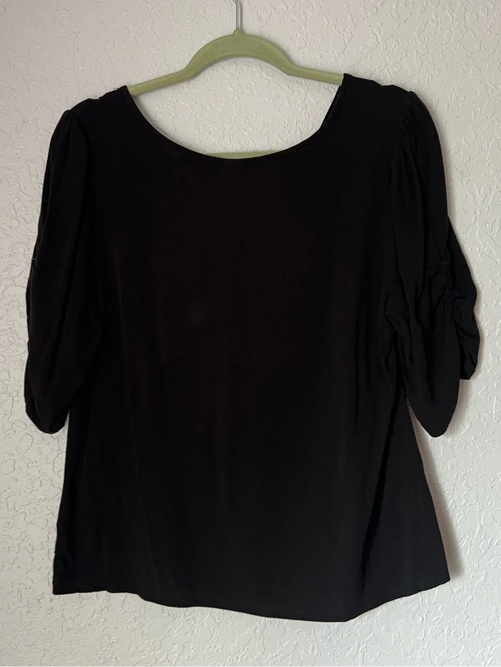 Old Navy Black V-Neck Ruched Blouse